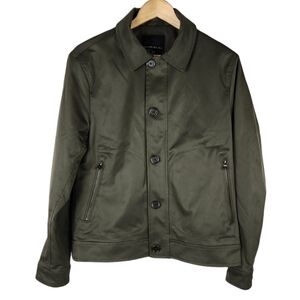 Banana Republic Zip Front Bomber Jacket Olive Green Size Small